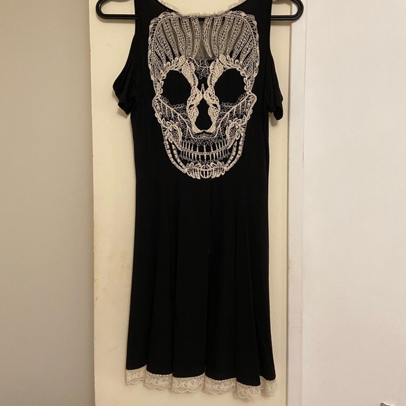 Skeleton Cold Shoulder Dress - Halloween - Picture 3 of 4
